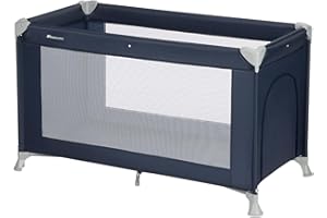 Bebeconfort Sweet Dreams Lettino da Campeggio per Bambini 0-3 anni (15 kg), Lettino Neonato da Viaggio Pieghevole Leggero, Materasso Imbottito, Finestra Laterale, Chiusura Compatta, Navy Blue