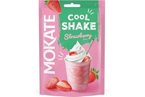 ‎MOKATE MOKATE - Cool Shake Erdbeere - 2 Portionen pro Packung - Milchshake Pulver - Cremiger Erdbeer Shake, Einfache Zubereitung mit Milch -Perfekt als Snack oder Frühstück - Erfrischender Geschmack - 54g