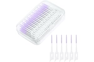 URAQT Szczoteczki międzyzębne, 220 sztuk. silikonowa międzyzębna szczoteczka do czyszczenia zębów usuwa płytkę bakteryjną i zapobiega jej powstawaniu, miękkie włosie, purpurowe