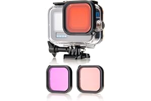 Lammcou Hero 12 Wasserdichte Gehäuse, 60M Unterwasser Tauchengehäuse & Filter Set & Trageband & Antibeschlagblatt, Schutzgehäuse kompatibel mit GoPro Hero 9 10 11 12 Zubehör Waterproof Diving Housing