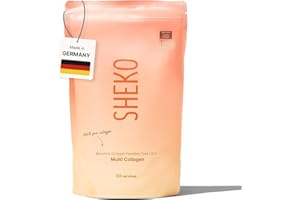 ‎SHEKO SHEKO Premium Collagen Powder 500 g - Natural Bioactive Collagen Hydrolysate - Peptides Type 1, 2, 3 - Collagen Powder - Purest Quality - Optimal Solubility - Protein Powder - Made in Germany