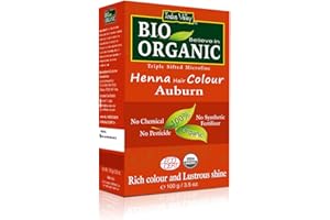 Indus Valley Tinte para el cabello de henna Auburn 100% Bio Polvo microfino tamizado triple orgánico (Auburn)