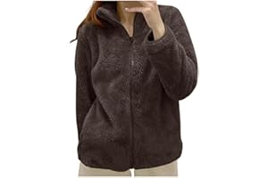 YEKDMXOP Felpa Donna Pile Invernale Caldo con Cerniera Giacca da Camera Donna Invernale Corta Pile Senza Cappuccio Giacche Invernale con Pile Tinta Unita Cappotto In Peluche Sherpa Giubbotto Fleece Comoda