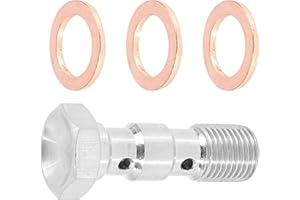 MACHSWON 1 Set Metric Car Thread Double Banjo Bolt Brake Fitting Adapter M10x1.0 with Washers Cash with a Motorcycle Car