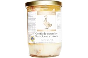 FOIE GRAS LUXE Confit de Canard du Sud-Ouest - 2 cuisses - 100% Landes FRANCE - SANS Conservateurs, SANS additifs, SANS OGM - 1 à 2 personnes (650)