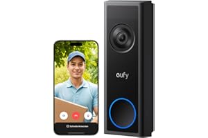 eufy Security Campanello video C31, 2K FHD, alimentato a batteria o hardwire, facile da installare, videochiamata in diretta, registrazione 24/7, rilevamento di persone e movimento, compatibile