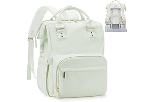 BOXSAM Sac à Dos Ordinateur Portable 14 Pouces, Sac à Dos de Voyage Grande Vert Homme Femme Antivol Imperméable avec USB Charging Port pour Loisir, Scolaire