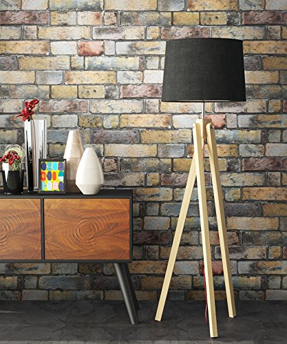 Steintapete Vliestapete Stein Beige Rot Grau Natur , schöne edle Tapete im Steinmauer Design , moderne 3D Optik für Wohnzimmer, Schlafzimmer oder Küche inkl. Newroom Tapezier Ratgeber mit super Tipps! - 2