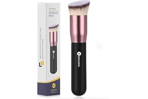 KINGMAS Premium Make Up Pinsel, Kabuki Foundation Pinsel für Grundierung Flüssigkeiten, Mischen, Cremige, Pudrige, Rouge, Puder, Tupfen, Mineralpuder (C (Angled Top))