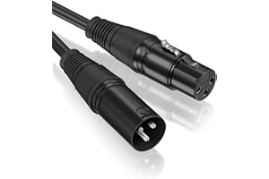 AILZPXX Premium Cavo Cannon XLR Bilanciato Microfono Nero 1M, TPE Sgusciato, Maschio a Femmina, per Scheda Audio, Alimentazione Phantom Altoparlante, Registratore Attrezzatura Banco di Missaggio