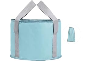N\C Collapsible Bucket for Soaking Feet with Storage Bag, Portable Travel Foot Bath Tub, Built-in Aluminum Film Insulation Layer, Wash Your Face, Feet, and Clothes, for Multiple Purposes - Blue