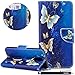 Produktbild HUDDU Bunt Schutzhülle für Huawei Mate 10 Lite Hülle im Bookstyle Blumen Butterfly Muster Slim Handyhülle Leder Tasche Wallet Case Cover Flip Ledertasche mit Kartenfach Magnetverschluss Stand Brieftasche Etui Handytaschen für Huawei Mate 10 Lite Klapphülle Blau