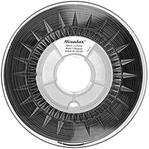 Minadax® 0,75kg Premium Qualität 1,75mm ASA-X-Filament schwarz für 3D-Drucker hergestellt in Europa - 2