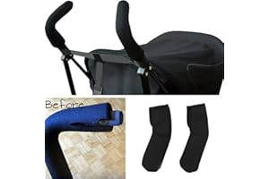 KFZR Stroller Handle Covers for Umbrella Type Stroller Models - Stretchable Universal Fit Black 2Pcs/Pair