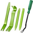 GOOACC 5PCS Auto Trim Removal Tool Kit No-Scratch Removal Tool Kit for Car Audio Dash Panel Window Molding Fastener Remover Tool Kit-Green
