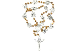 OVUNQUE PROTEGGIMI Rosario del Vía Crucis, Rosario devocional de Cuaresma, Rosario de madera hecho a mano con oración