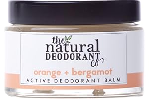The Natural Deodorant Co, Active Deodorant Balm Orange & Bergamot 55g, Aluminium Free, Plastic Free, Extra Strength