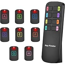 Esky Trova Chiavi, Localizzatore Chiavi LED Trasmettitore Wireless Localizzatore per Chiavi con 4 Ricevitori RF Localizzatore per Animali Domestici Chiavi o Portafogli una Buona