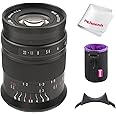 7Artisans 60mm F2.8 Aps-C Macro Lens, Manual Focus Fixed Lens For Micro Four Third, M4/3 Mount Mirrorless Cameras Mirrorless Cameras W/Lens Pouch Bag & Focus Wrench, Black