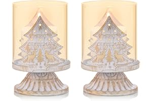 Sziqiqi Juego de 2 Candelabros de Metal Portavelas Blanco para Centro de Mesa Candelabros con Velas de Huracán Prefieren Centros de Mesa para Decoración de Chimenea de Manto de Mesa Navideña, Blanco