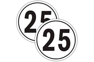 Felexdo Geschwindigkeitsschild 25 Km/h, Rund 20cm Höchstgeschwindigkeit 25 km aus Aluminium Reflektierend, Wetterbeständig Einfache Installation für den Außenbereich 2 Stück