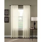 Curtainworks Trinity Kırışık Vual T&uuml;l Perde Paneli, 129,5 x 213,3 cm, İstiridye