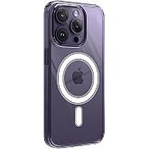 Minesk iPhone 14 Pro Max i&ccedil;in Magsafe ile Uyumlu Şeffaf Kılıf Kristal Berraklığında Materyal Polikarbonat Arka Kısım ve Silik