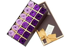 Cisixin 18 Pezzi Creativo Regalo Fiore del Sapone Artificiali Rose Fiori di Sapone per la Festa di Compleanno San Valentino(Porpora)