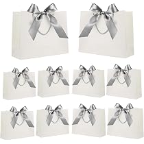 DOYIDE 15 Stück Dankesgeschenktüten Aus Papier – 30x25,4x10,2 Cm, Mit Griffen, Schleife & Seidenpapier, Ideal Für Hochzeiten, Geburtstage & Partys
