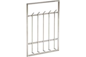 FineBuy wieszak ścienny metalowy srebrny 60x100x7,5 cm designerski wieszak do przedpokoju stalowy | Szyna hakowa do panelu ściennego | Ściana do szatni | Wieszak na korytarz