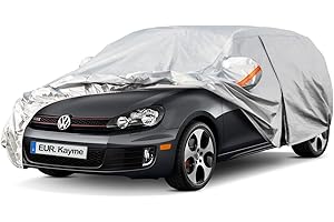 Kayme Bâche Voiture Étanche Respirante Compatible avec Volkswagen Golf MK6(2008-2012), 6 Couches Housse de Protection Voiture Extérieur, Contre Pluie Soleil Poussière avec Zip et Doublure en Coton.