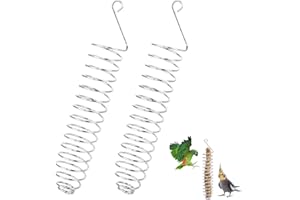 Jubaopen 2 Obst- und Gemüsehalter für Vögel Edelstahl Papagei Vögel Essen Korb Obst Gemüse Fleisch Lebensmittel Stick Halter Frucht-/Gemüse-Spieß für Papageien Wellensittiche Sittiche Nymphensittiche