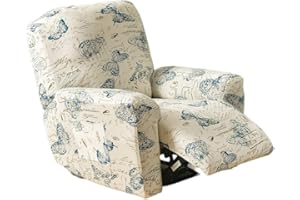 EBETA Elasticizzato Copripoltrona Fodera per poltrona, Fodera per poltrona relax in 4 pezzi, Coprisedile Chivas Poltrona Reclinabile Relax Completo con Tasche (Farfalla)