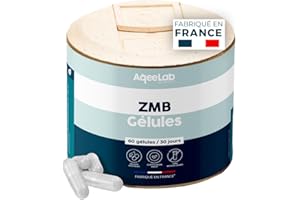 AQEELAB NUTRITION ZMB + Taurine • Sommeil & Stress • 60 gélules végétales ultra dosées • 1 mois • Formule biodisponible • Testé en laboratoire indépendant • Made in FR • Ecoresponsable • Aqeelab