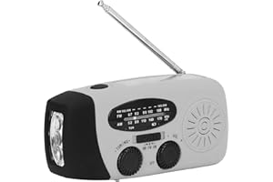 SEAFRONT Radio Solaire d'urgence AM/FM IPX3 Étanche - Dynamo à Manivelle, Lampe LED, Chargeur USB 1200mAh, NOAA pour Camping et Randonnée (Modèle Américain)