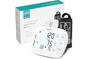 EUROPAPA Upper Arm Blood Pressure Monitor for Home Use, Pulse Measurement, Blood Pressure Measurement with Large Cuff (22-42cm), 2 X 60 Memories, Dual User (White)