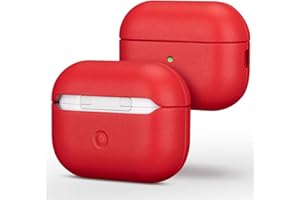 Haobobro [Nappa Series] Leder Hülle für AirPods Pro 2. Generation (2022) - Handgefertigt AirPods Pro 2 Ledercase - AirPods Pro 2 Leather Case - AirPods Pro 2 Schutzhülle Lederhülle - Rot