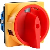 Heschen Interruptor selector de leva giratorio universal, SZW26-20/2GS, AC660V 20A, 2 posiciones, 2 fases, 8 terminales, inte
