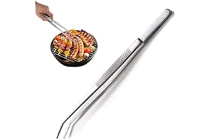FANSEZQ Pince à épiler pour Barbecue en Acier Inoxydable 304 de 30 cm de Long, Pince à épiler de Cuisine Professionnelle, Pince à épiler à Long Manche, Pince à Barbecue Multifonction