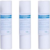 HUINING Water Filter 1 Micron 3 Packs 2.5"x10" Water Filter for Cleaning Water and Home Reverse Osmosis Systems (PP-3 Pack)