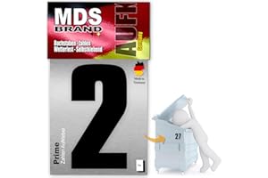 ‎MDS BRAND MDS Brand Prime 15cm Zahlen Aufkleber Klebezahlen Selbstklebend Hausnummer Aufkleber Schwarz (2)