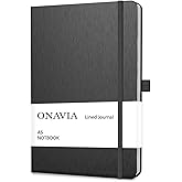 ONAVIA Lined Notebook A5 Hardcover Travel Notebook, Classic Notebook | 160 Pages, 14.8 x 21 cm, Hardcover, Ruled, Notebook fo