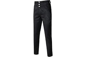 VATPAVE Men's Gothic Trousers, Cosplay Costume Trousers, Steampunk Victorian Trousers