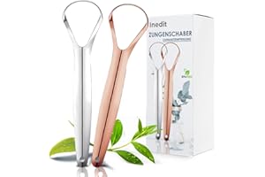 Zungenreiniger - 2 Stück aus Edelstahl - Zungenschaber - Tongue Scraper für Erwachsene - nedit Zungenbürste sorgt für einen frischen Atem in Sekunden - GUTER Qualität