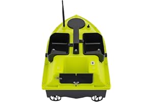 MIKIYUEER RC Futterboot für Angeln - 2 * 5200mAh Köderboot mit LED Display, Dual Motoren, Fernsteuerung - Perfekt für Brandungsangeln - Grün