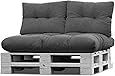normani Palettenkissen Set Sofa Sitzkissen mit Rückenkissen Outdoor Palettenauflagen (Sitzkissen Gesteppt 120x80)