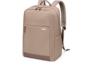 GOLF QUALITY Mochila Portatil Mujer, Mochila Ordenador Portatil 15.6 Pulgadas, Elegante Casual Backpack para Trabajo Universidad,Marrón