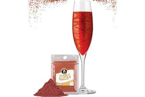 Twinkle my Drink® brillantini commestibili per bevande Rosso Borgogna - glitter commestibili per bevande, cocktail, spumanti e liquori - vegan, insapore - 12 g per oltre 60 bevande