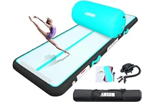 ‎AWSUM AWSUM Air Roll mit Air Tracking Matte Aufblasbar Tumbling Matten 10cm hoch Gymnastikmatte Air Tracking Matte mit pumpe für Zuhause, Outdoor
