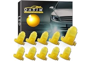 Qasim 10x T4.2 LED Bulbs COB 1SMD Amber for Auto Dashboard Instrument Speedometer Gauge Instrument Panel Light DC12V